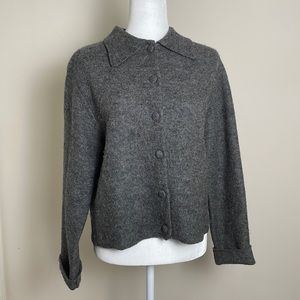 Vintage “Henri Bendel”Boiled Wool Cardigan w/cover buttons
